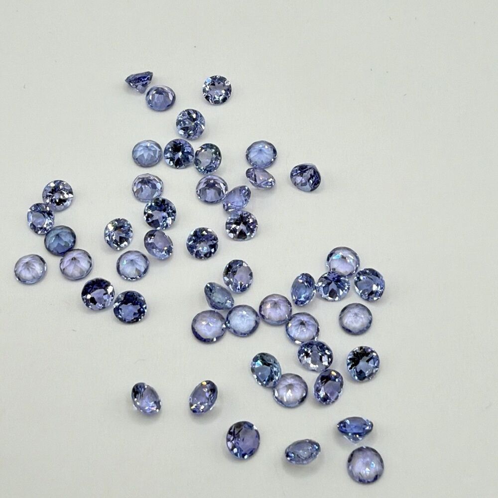 Lot of 48 Natural Tanzanite Loose Gemstones 4-4.5mm Round Cut